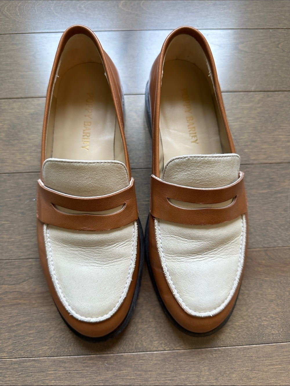 Poppy Barley The Milan Leather Loafer- Brandy & Cream Size 6